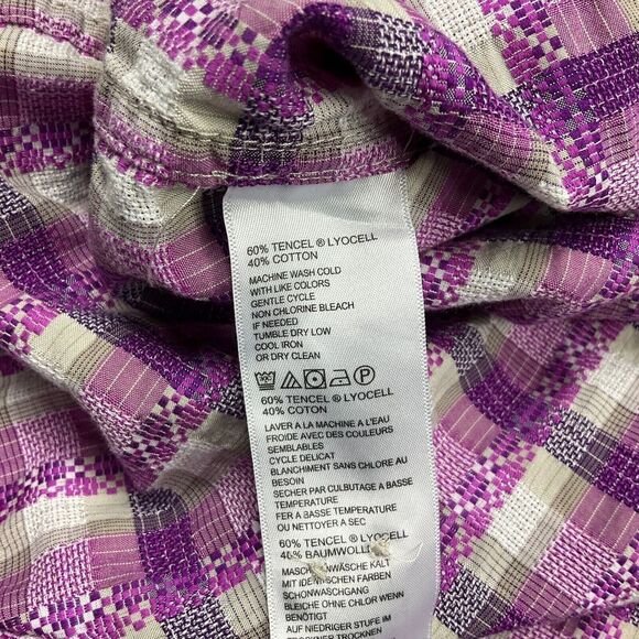 Tommy Bahama Mens Embroidered Button Down Shirt Plaid Short Sleeve Top LARGE - Picture 5 of 10